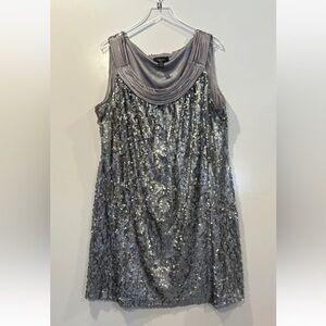 R&M Richards Gray Silver Sequin Dress Women's Size‎ 22W